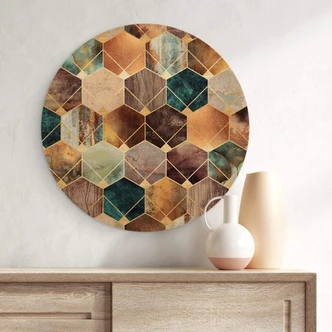 Wall Circle Wood Fredriksson - Gold and Copper 