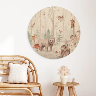 Wood Print Forest Animals in Autumn - Kvilis - Round 