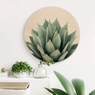 Wall Circle Wood Sisi & Seb - Succulents 