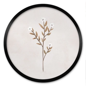 Poster Flowers Illustration - Forget-me-not - Goed Blauw - Round 
