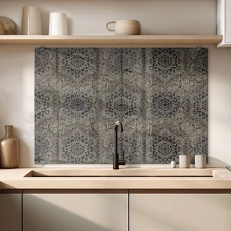 Mandala Boho antique gold Kitchen Splashback - Bloomery Decor 