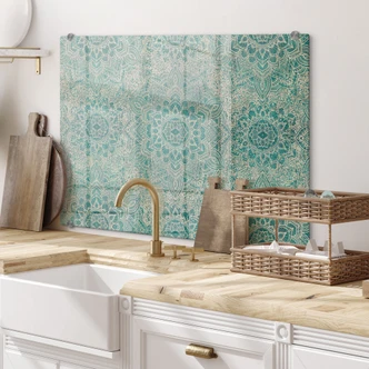Kitchen Splashback Mandala Boho Gold-green - Bloomery Decor 