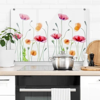 Kitchen Splashback Disher - Colourful Poppies 