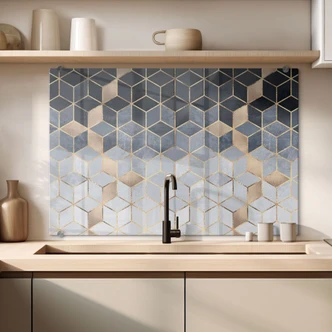 Splashback Fredriksson - Blue Geometry 