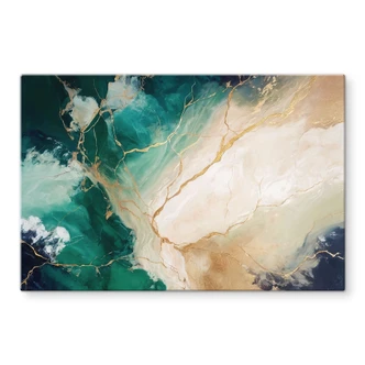 Kitchen Splashback Elegance of the Ocean - Golden Currents - Alpenglow Workshop 