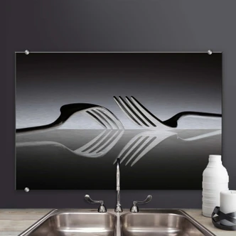 Splashback Alu-Dibond De Kogel - Silverware Reflection 