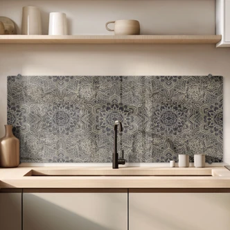 Kitchen Splashback Mandala Boho Antique Gold - Bloomery Decor - Panorama 
