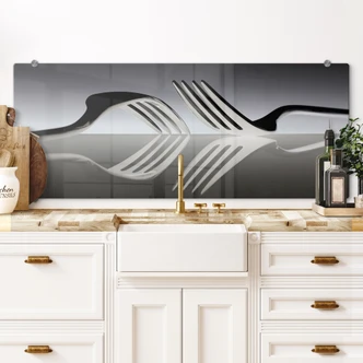De Kogel - Silverware Reflection - Panorama - Kitchen Splashback 