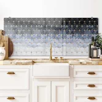 Splashback Fredriksson - Hexagons - Blue & Gold 