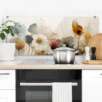 Kitchen Splashback Treechild - Bouquet of Dried Flowers 