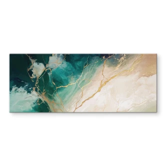 Kitchen Splashback Elegance of the Ocean - Golden Streams - Alpenglow Workshop - Panorama 