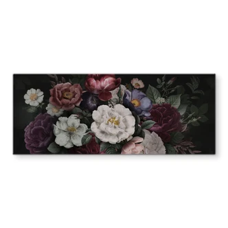 Kitchen Splashback Flowers Still Life in Redouté Style - Bloomery Decor - Panorama 