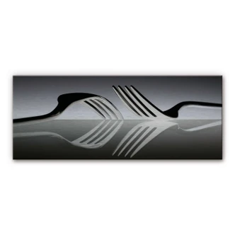 Splashback Alu-Dibond De Kogel - Silverware Reflection - panorama 