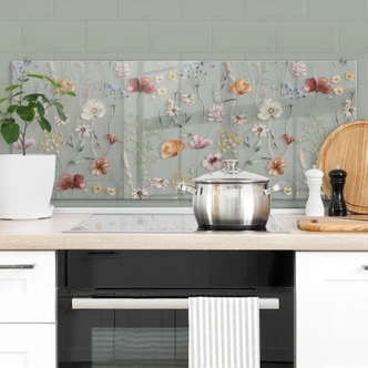 Kitchen Splashback Colourful wildflowers - UN Designs 