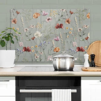 Kitchen Splashback Colourful wildflowers - UN Designs 