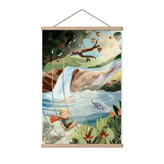 Textile poster Swings in the nature oasis - Goed Blauw 