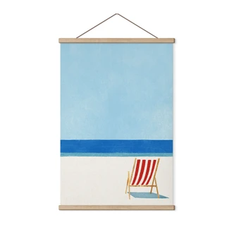 Textile poster deckchair with sea view - Rivers 