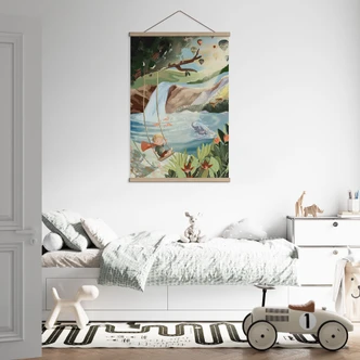 Textile poster Swings in the nature oasis - Goed Blauw 