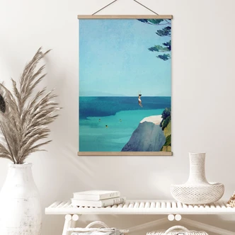 Textile poster Summer happiness by the turquoise blue sea - Rivers 