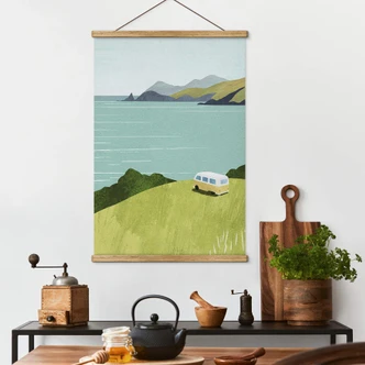 Textile poster Rivers - Life on the Coast 