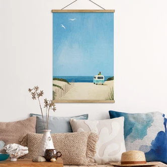 Textile poster Life in a van - holiday by the sea - Rivers 