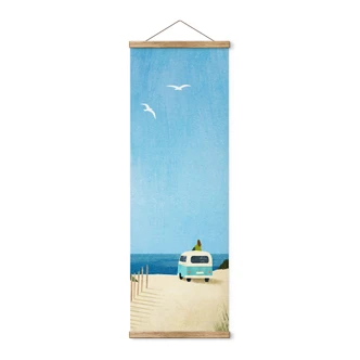 Textile poster Life in a van - holiday by the sea - Rivers 