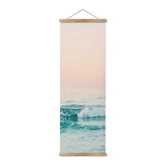 Textile poster Blue sea meets pink sky in Greece - Sisi & Seb - Panorama 
