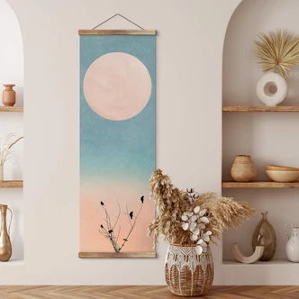 Textile poster Kubistika - Warm morning - Panorama 