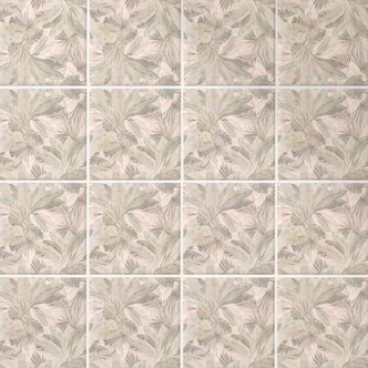 Tile stickers Tropical leaves in jungle pastel - Bloomery Decor - Set of 12 