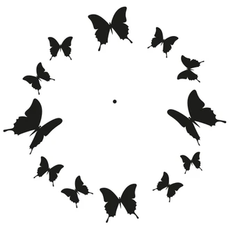 Butterflies Wall sticker + Clock 