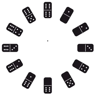 Dominoes Wall sticker + Clock 