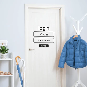 Name Login Wall Sticker 