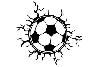 Soccer ball through the window Wall sticker 