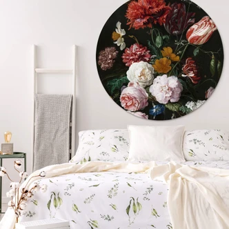 Alu-Dibond Wall Circle de Heem - Still Life with Flowers in a Vase 