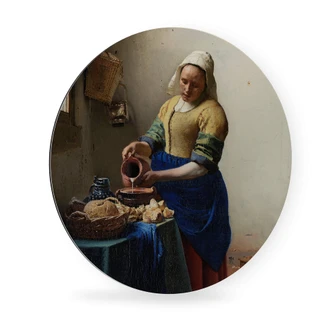 Alu-Dibond Wall Circle Vermeer - the Milkmaid 