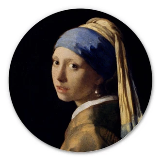 Alu-Dibond Wall Circle Vermeer - the Girl with the Pearl Earring 