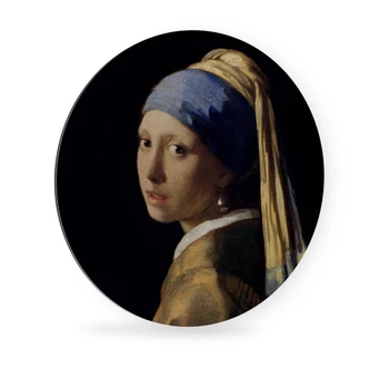 Alu-Dibond Wall Circle Vermeer - the Girl with the Pearl Earring 