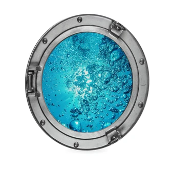 Alu-Dibond Wall Circle 3D Optics Porthole - Water 
