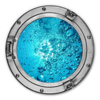 Alu-Dibond Wall Circle 3D Optics Porthole - Water 