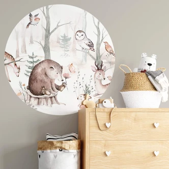 Round Wall Sticker Kvilis - Forest Friends 