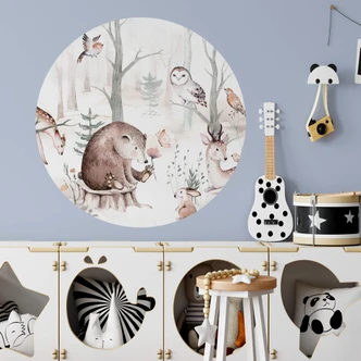 Round Wall Sticker Kvilis - Forest Friends 