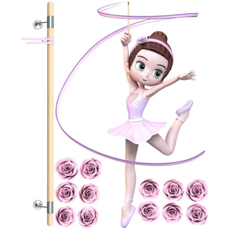 Muursticker Agullo - Ballerina + Swirl 