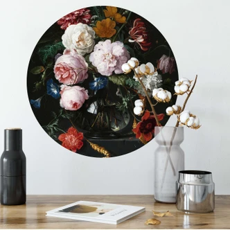 Wall sticker de Heem - Flowers in a Vase - round 