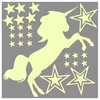 Wall Sticker Illuminated Unicorn 