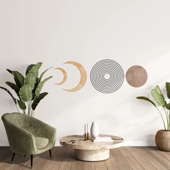 Wall sticker abstract - moon phases and geometry 