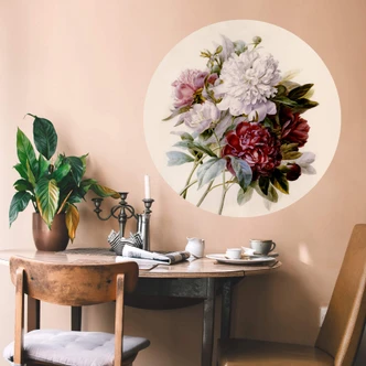 Wall sticker round Redoute - Roses 