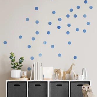 Wall sticker set Dots - Blue (50 stickers) 