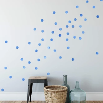 Wall sticker set Dots - Blue (50 stickers) 