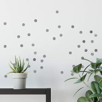 Wall sticker set Dots - Grey (50 stickers) 