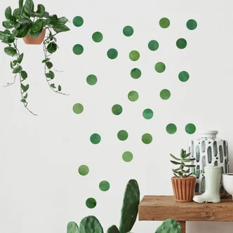 Wall sticker set Dots - Green (50 stickers) 